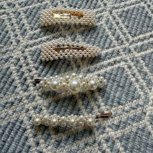 Pearl-Embellished Hair Clip Set - Ivory Faux-Pearl Barrette Pack
